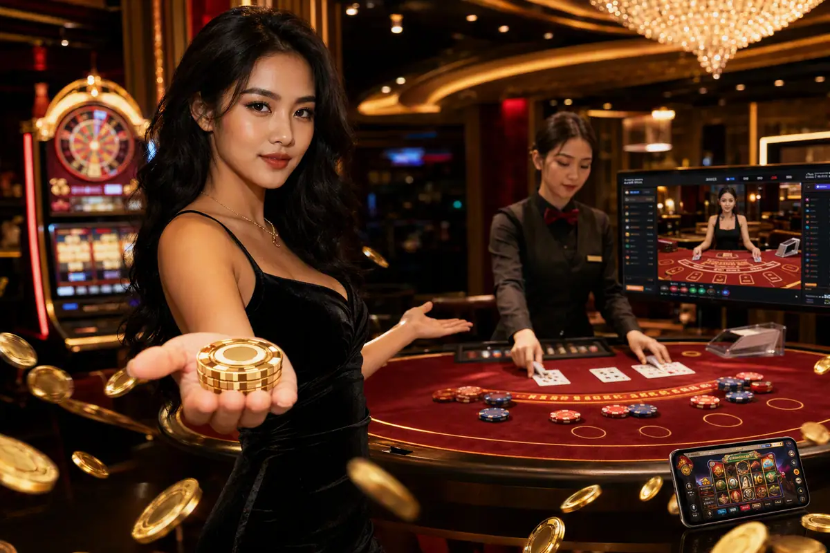 jdkk Baccarat ဇယားပေါ်ကစားနေသောပုံ